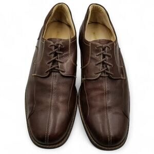 Johnston & Murphy Men's Brown Leather Lace Up Shuler Bicycle Oxfords Shoes - 13